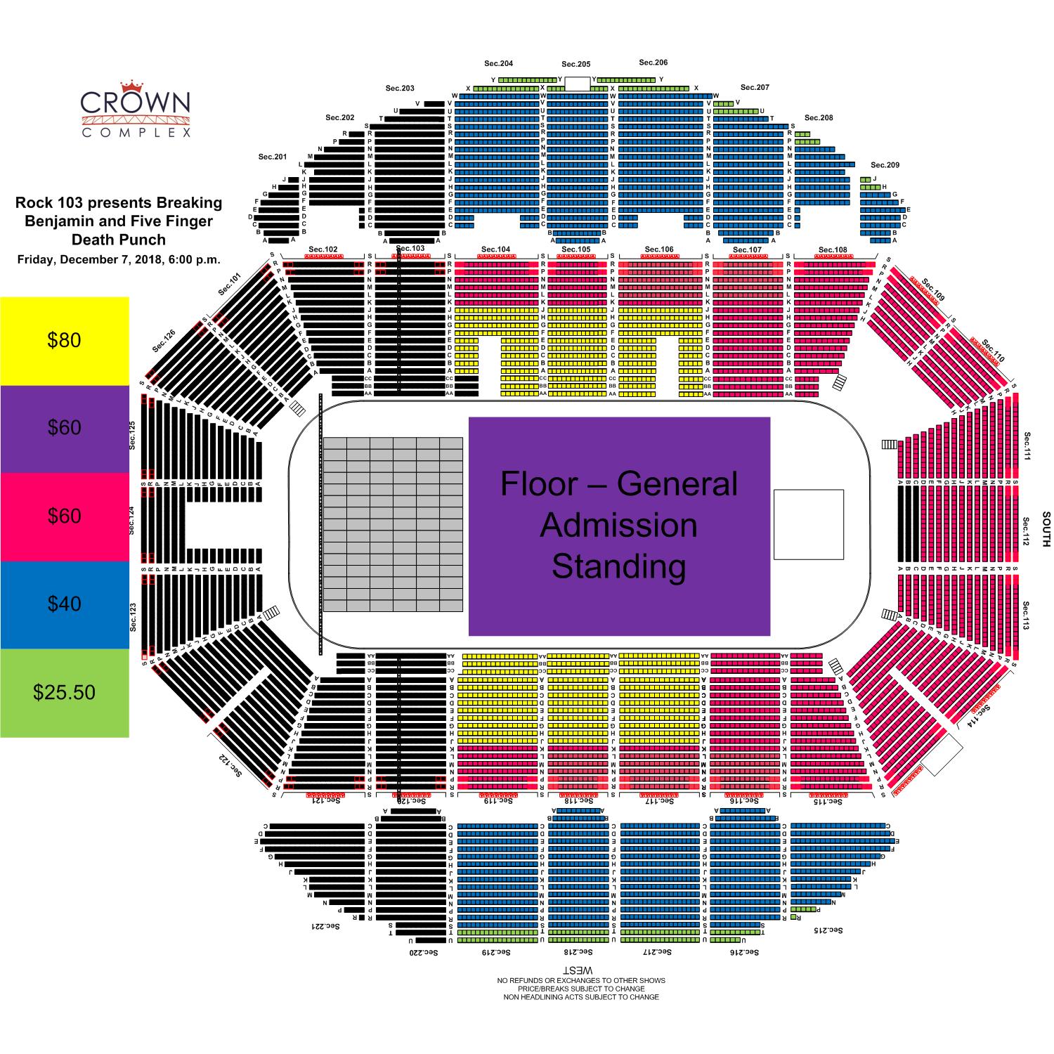 Crown Complex Seating Chart