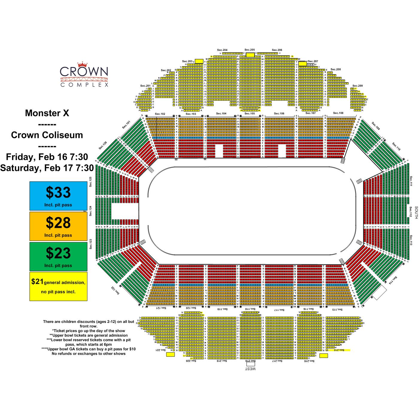 Monster Truck Seating Chart