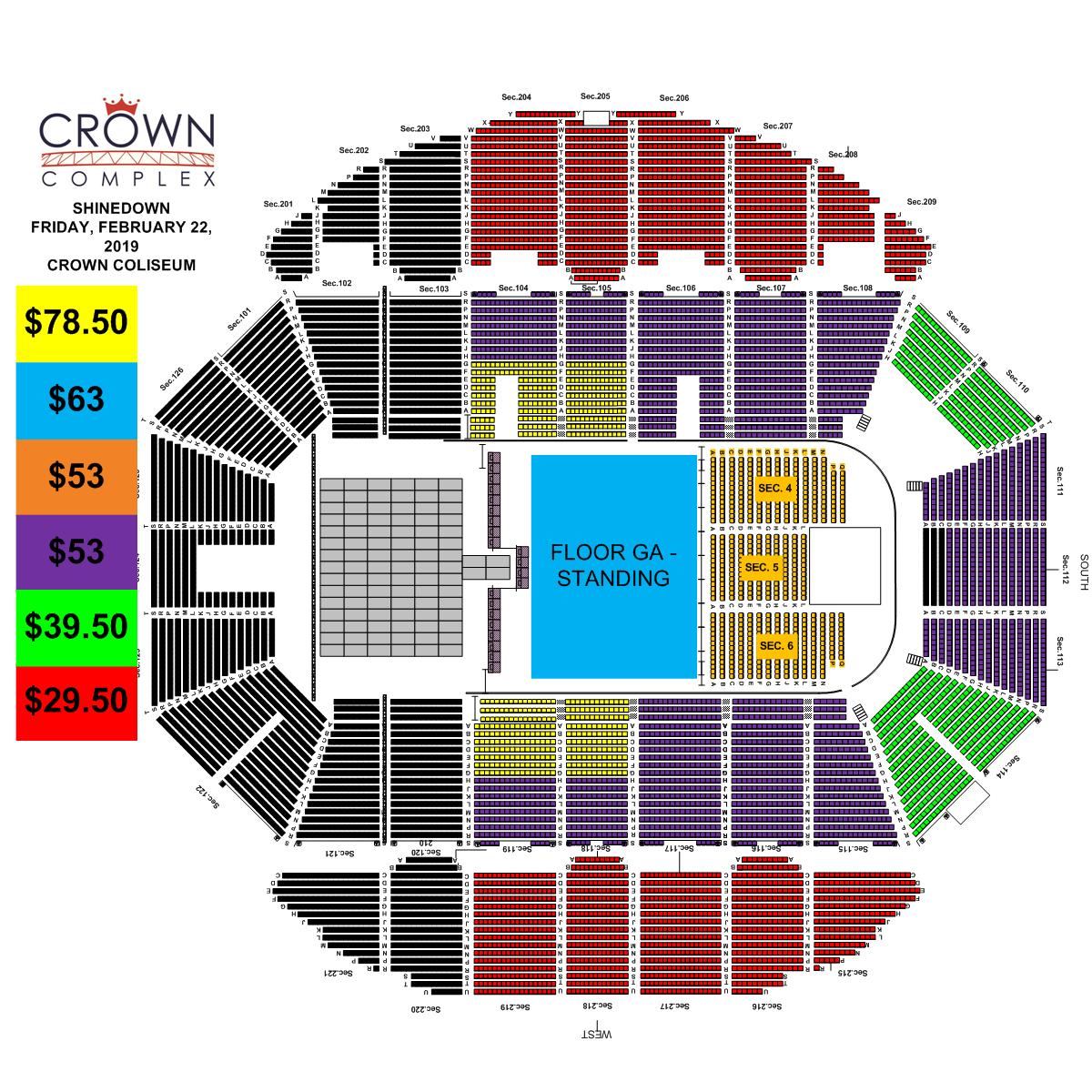Crown Complex Seating Chart