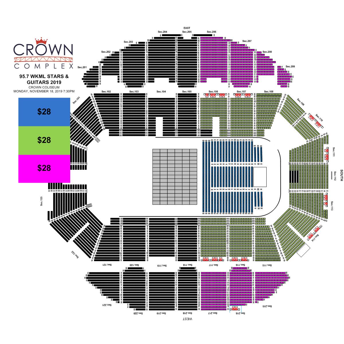 Crown Complex Seating Chart