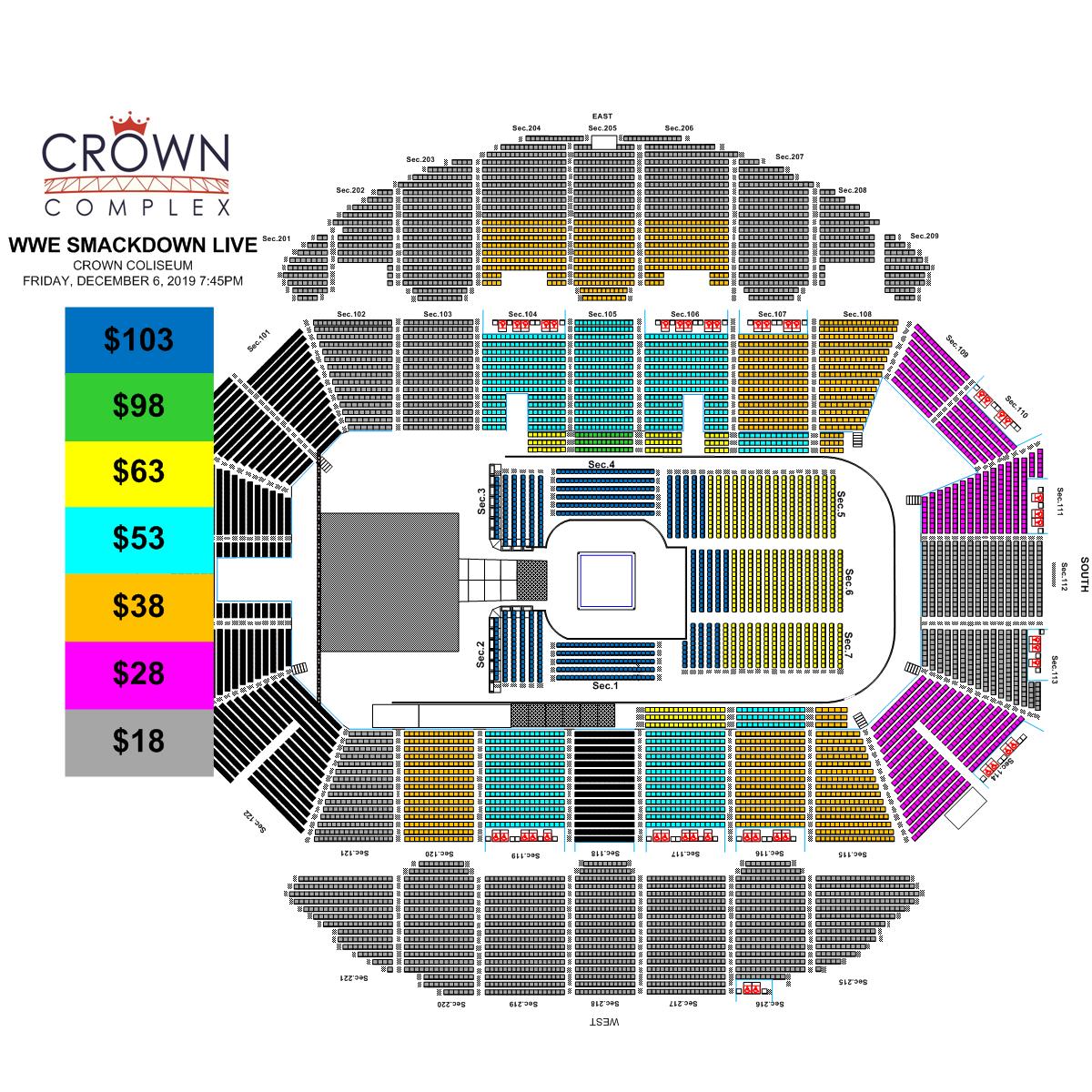 Wwe Smackdown Seating Chart