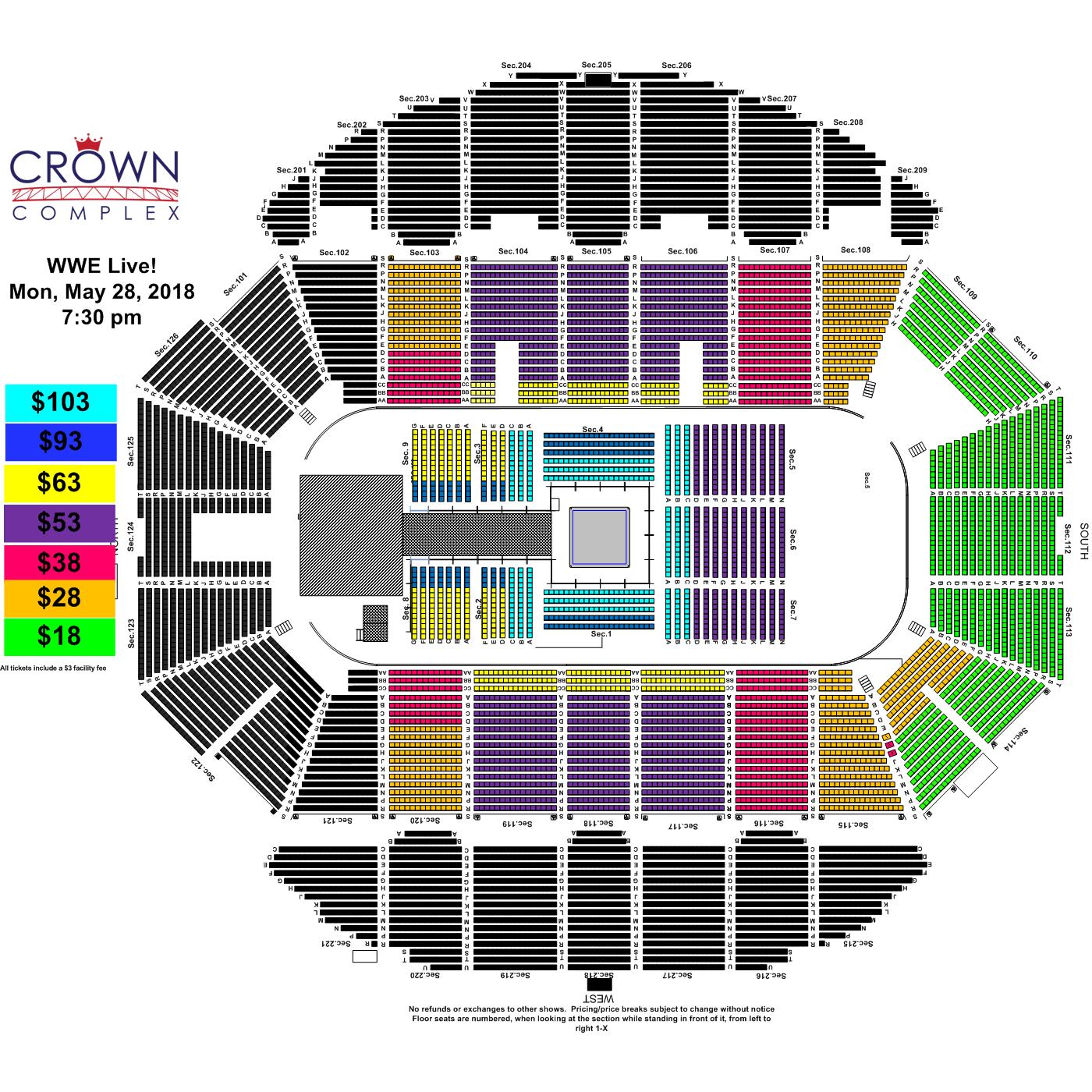 Crown Coliseum Seating Chart