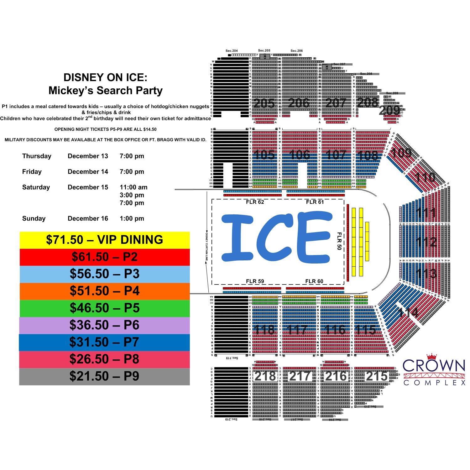 Crown Coliseum Fayetteville North Carolina Seating Chart